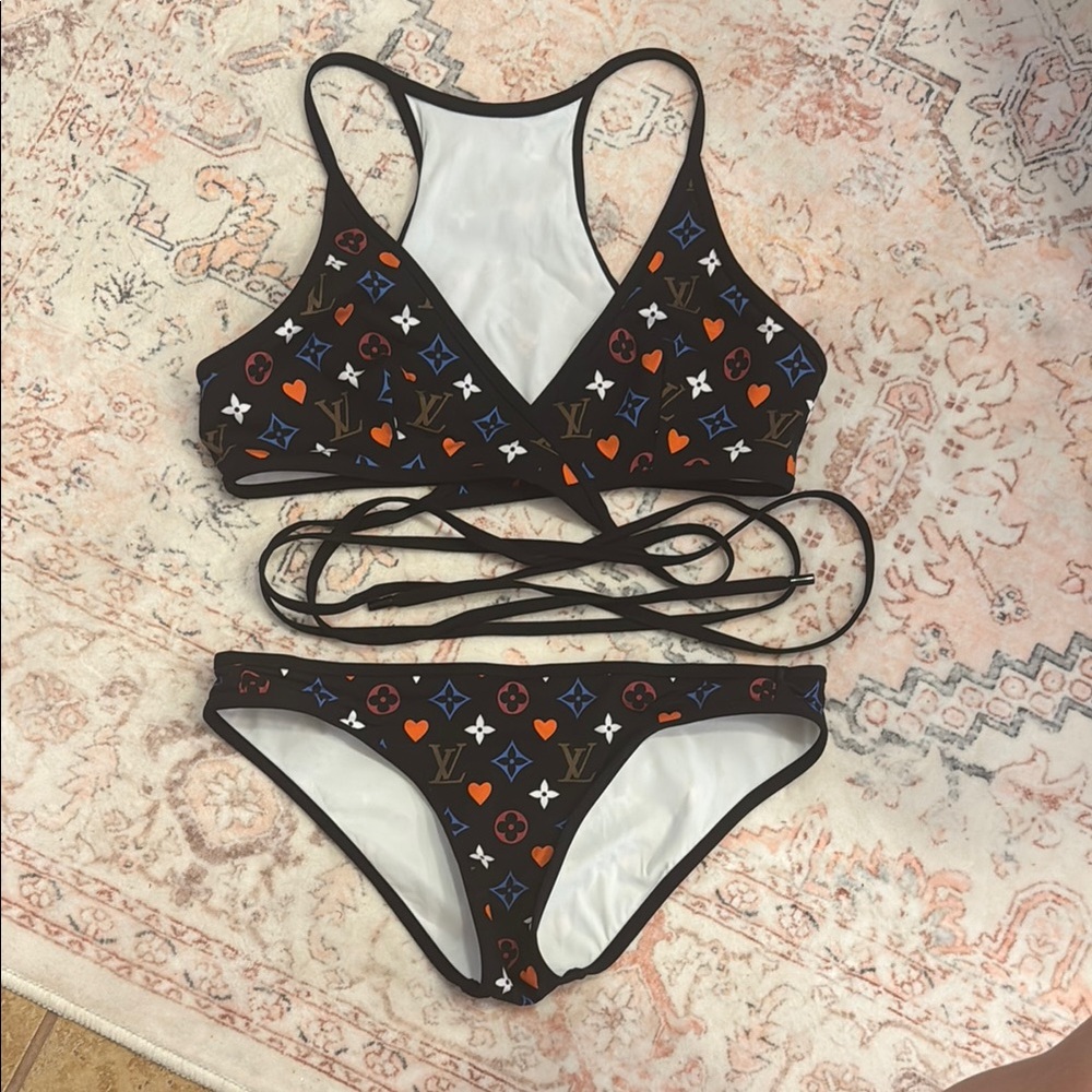 Louis Vuitton Black Monogram Bikini with Colorful Accents
